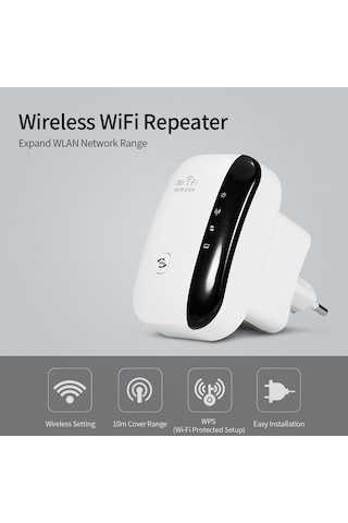 Novahub Kablosuz Ağ Genişletici: Wifi Sinyal Güçlendirici, Ev Ve Ofis İçin Hızlı İnternet, Eu Fişli