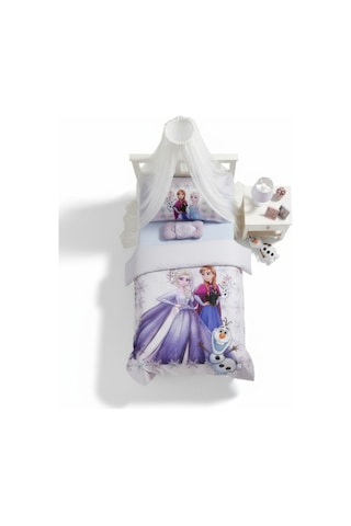 Lisanslı Frozen Lila Frostet Lastikli Tek Kişilik Nevresim Takımı %100 Pamuk