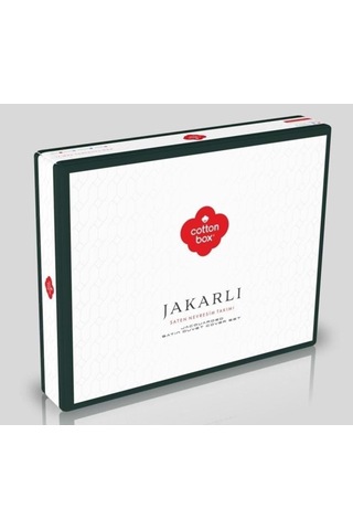 Jakarlı Saten Çift Kişilik Nevresim Takımı Hexa Yeşil Yeşil