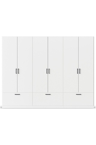 Alev Giyinme Dolabı - Çok Amaçlı Dolap - Gardırop 270 Cm-6 Kapaklı-3 Çekmeceli