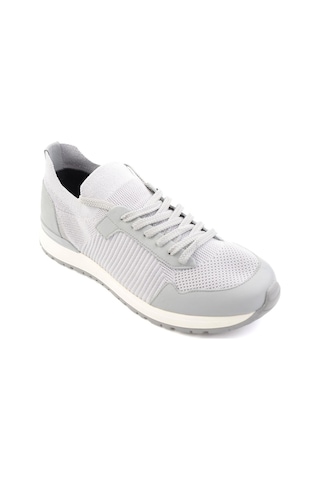 Bambi Gri Hakiki Deri Erkek Sneaker E01730580382