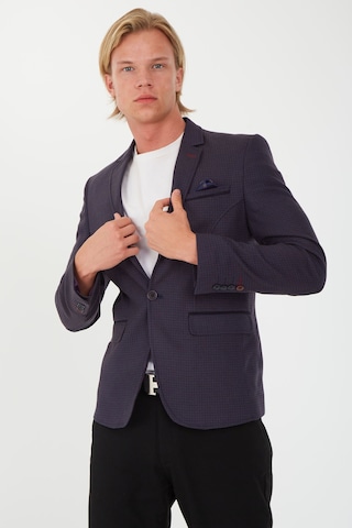 Sposo G-211 Dar Kalıp Desenli Lacivert Erkek Blazer Ceket Lacivert