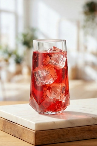 Lav Valeria Cam Meşrubat Bardağı 6'lı 460 ml (Büyük Su/Kokteyl/Soğuk Kahve Bardağı )