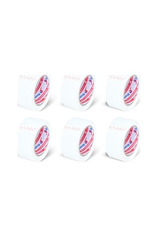 45 Mm X 100 Mt Beyaz Koli Bandı 6 Adet