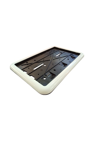 Çerçeveli Motor Plakalık Plaka Altlığı Beyaz 17x26 Cm