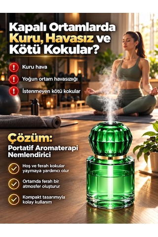 120ml Ultrasonik Aroma Difüzör 200mah Şarjlı Araç İçi Hava Nemlendirici Sessiz Oda Kokusu