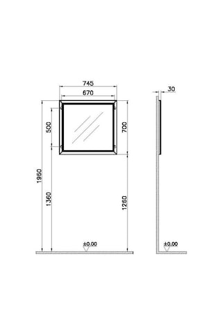 VitrA Valarte Aydınlatmalı Düz Ayna 80 Cm Mat Gri 62217 Gri