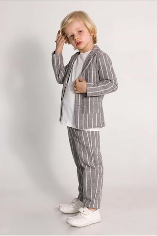 Dmb Kids Dmb Erkek Keten Ceketli 3 Lü Takım 3/7 25ydmb7569 Gri