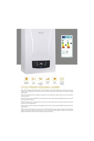 ECA Citius Premix 24 KW Hermetik Kombi (İthalatçı Garantili)