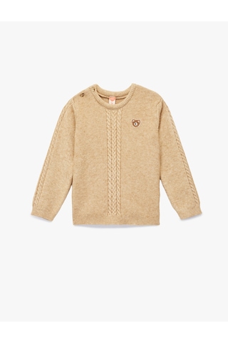 Koton Uzun Kollu Viskon Karışımlı Bisiklet Yaka Triko Kazak Bej 6wmb90014tt Ekru