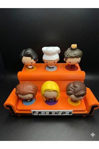 Friends Koltuk Temalı Mini Figür Sergileme Standı (6 Figürlük, Sadece Stand)