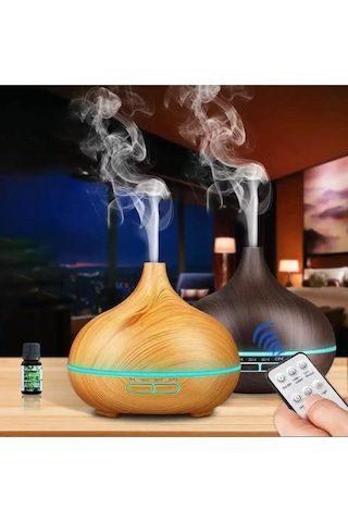 Ultrasonik Aroma Hava Nemlendirici Hava Difüzör Kokulu Uçucu Yağ Difüzör 550 Ml Kumandalı Led Işıklı