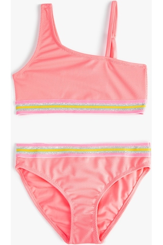 Koton Bikini Takımı Fırfırlı Tek Omuz İnce Askılı Pembe 3skg00021bm 3SKG00021BM260 Pembe