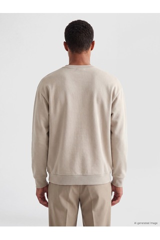 Lcw Vision Bej Bisiklet Yaka Erkek Sweatshirt