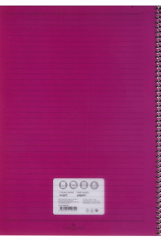 Faber-castell Spiralli Defter, 100 Yaprak, 70g Kağıt, A4, Çizgili, 500 Mikron Pp Kapak, Dayanıklı Ve Çevre Dostu, Çok Renkli