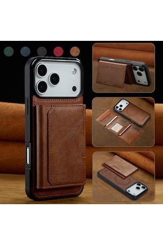 Nihcase Apple Uyumlu iPhone 17 Pro Max Kılıf Pollux L5 Serisi Mıknatıslı Kartlıklı 2-1 Kapak