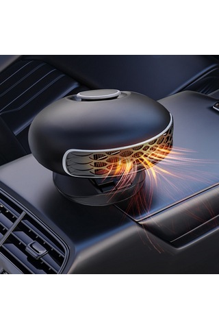 Kangvka 24v Siyah Otomobil Isıtıcı: Mevsimlere Uygun 2-in-1 Fonksiyonlu, 360 Döner, Hızlı Isınma, Buğu/pardaklık Temizleyici - Yf-180