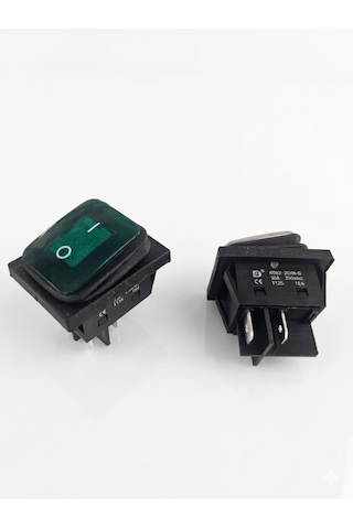 Anahtar Büyük On Off Yeşil Işıklı 30a 220v Kcd2-201nw-bg 4 Pin