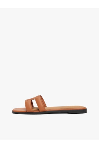 Tommy Hilfiger Th Logo Strap Mule Kadın Kahverengi Sandalet - Fw0fw08671