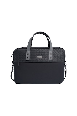 15-16 İnç Omuz Askılı Laptop Çantası Lenyes Lb553 Voyagers Serisi Su Geçirmez Polyester Kumaş Siyah