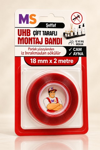 Vhb Çift Taraflı Şeffaf Ultra Güçlü 18 Mm X 2 Metre Bandı Bantları Metal Araç Plastik Bantı Diğer