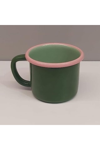 Emaye Kupa Yeşil Kordon Pembe Yeşil