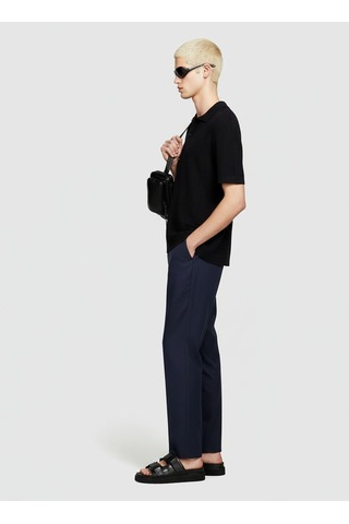 Sisley %100 Keten Slim Comfort Fit Pantolon Erkek Lacivert Pantolon - 324p4aghsf049