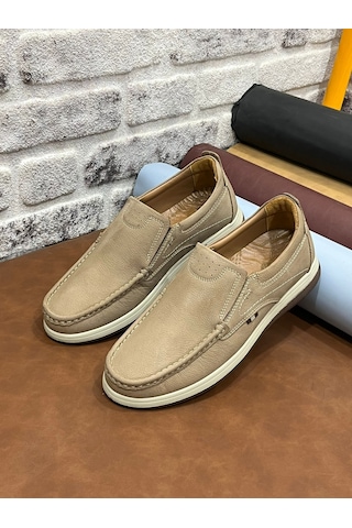 Derilax Hakiki Nubuk Deri Ortopedik Rahat Hafif Yumuşak Erkek Ayakkabı Kum