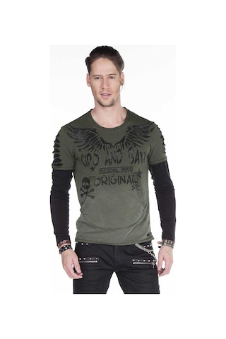 Cipo & Baxx Cl265 Slim Fit Kanat Baskılı Erkek Sweatshirt 001