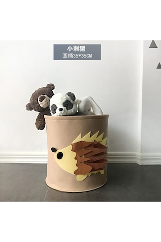 Büyük Kapasiteli Karikatür Hayvan Keçe Saklama Kovası Yıkanabilir Hedgehog