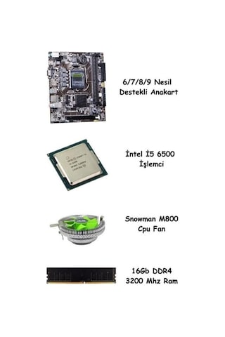 Rbd2103 İ5 6500 / 16gb Ram / Cpu Fan / 6-7-8-9 Nesil Destekli Anakart Bundle Set