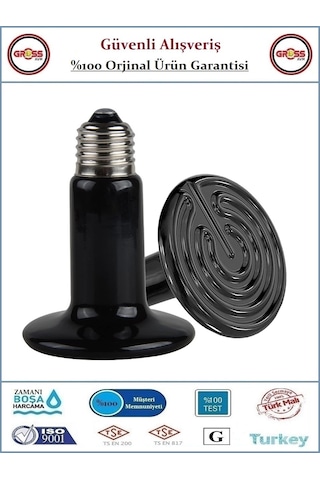 Şavk Seramik Isıtıcı Ampul - Kümes Hayvanları İçin İnfrared Kızılötesi Isıtıcılı Lamba - 100 Watt