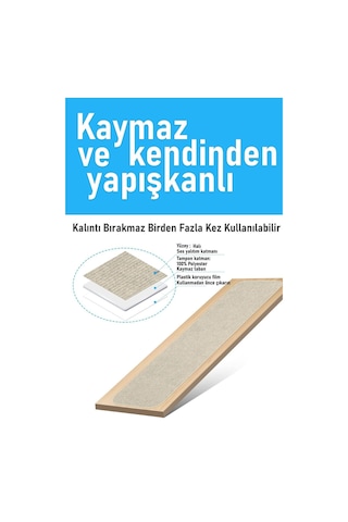 Halifleks Yapışkan Tabanlı Merdiven Basamak Paspası Rip Halı Kaymaz Tabanlı - Bej Null