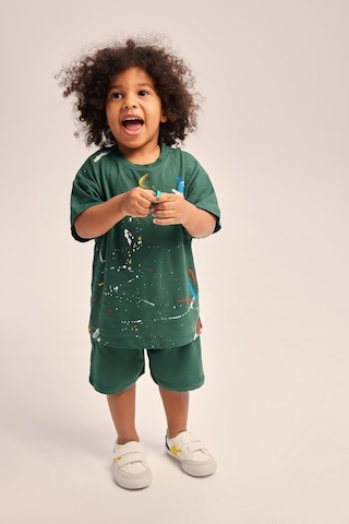 Luess Erkek Çocuk %100 Pamuklu Oversize Takım - Yeşil