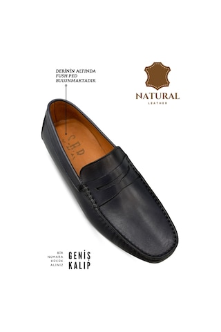 Sermoda Erkek Loafer - Hakiki Deri Rok Loafer Erkek Ayakkabı Lacivert