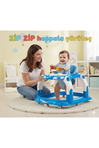 Kornalı Oyuncaklı Mama Tablalı Zıp Zıp Hoppala Yürüteç & Örümcek & İlk Adım