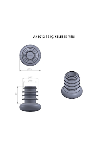 19 Mm Yuvarlak Plastik Sandalye Profil Boru Tapası 20 Adet