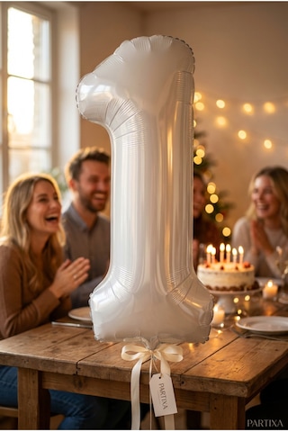 Beyaz 32 İnç Rakam 1 Folyo Balon 1 Yaş Doğum Günü Konsepti Sayı Balonu Helyum Uyumlu Parti Dekorasyon Süsleme Çok Renkli