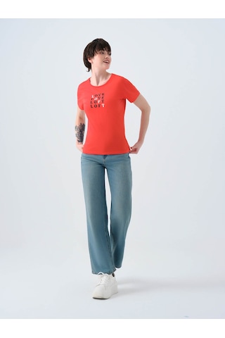 Loft Regular Fit Kırmızı Kadın T-shirt Lf2038544 KIrmızı Kırmızı