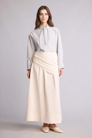 Defacto Relax Fıt Çizgili Poplin Uzun Kollu Tunik H4225ax26spwt32 Beyaz-wt32