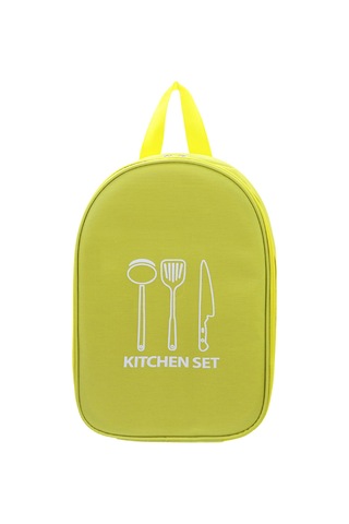 Açık Ocak Taşınabilir Saklama Çantası Açık Kamp Mutfak Eşyaları Sofra Pişirme Malzemeleri Kamp Araçları Depolama Yeşil