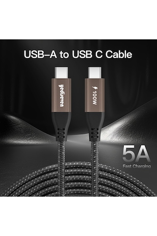 Yediseven Fishnone Type C To Type C 100 W Hızlı Şarj Kablosu 2 M