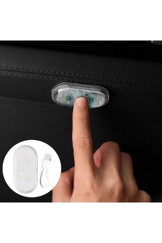 Honmex Usb Şarj Edilebilir Dokunmatik Araç Okuma Lambası - Mini, Kolay Kurulum, 6 Parlak Led Işık Buz Mavisi