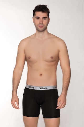 Dowry Erkek Modal Boxer Logo Lastikli Uzun Siyah Siyah