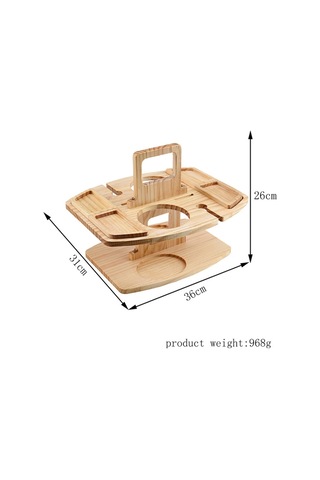 Taşınabilir Piknik Ahşap Şarap Bardağı Tutucu Çıkarılabilir Şarap Masası Ahşap Rengi , Boyut:saplı Kamp Masası Diğer Çok Renkli