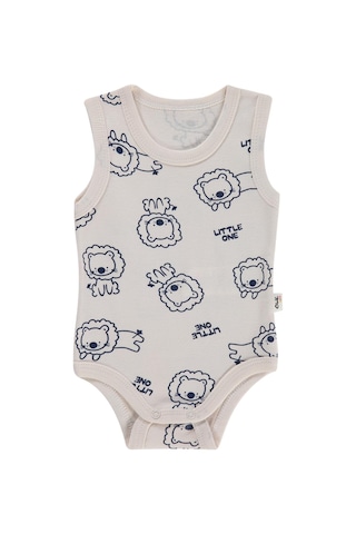Civil Baby Little One Baskılı 0-24 Ay Çıtçıtlı Badi - Ekru
