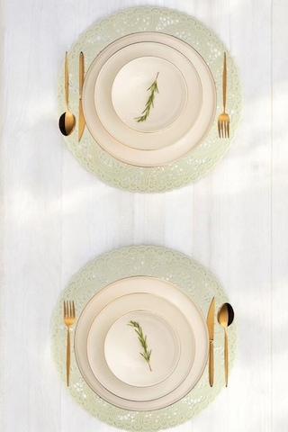 Digithome Acar 6 Lı Amerikan Servisi Supla Yuvarlak Krem 38 Cm Acr-279 C320.033 Krem