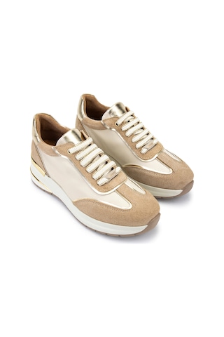 Tamer Tanca Kadın Hakiki Deri Pudra Sneakers & Spor Ayakkabı 298 7095 Bn Ayk Y26 Pdr Suet/bej/gold