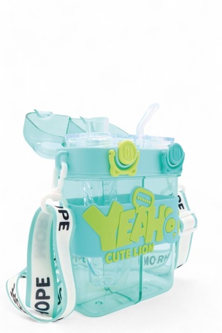 Dekorasyaa Yeah Çift Bölmeli Suluk - Mavi Renkli Boyun Askılı Çift İçimli - Bpa İçermez Mavi