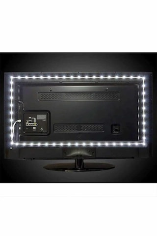 65 İnç 165 Ekran Beyaz Renk Tv Arkası 5 V Usb Li Şerit Led